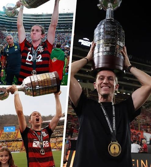 Filipe Luís na área técnica comandando o Flamengo